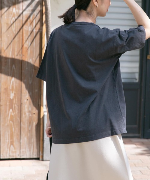 FORK&SPOON（フォークアンドスプーン）の「FORK&SPOON　フロッキーロゴプリントTシャツ（Tシャツ/カットソー・レディース・オフホワイト/チャコールグレー・1）」の13枚目の写真