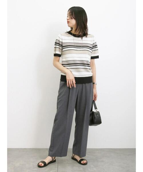 Samansa Mos2 blue（サマンサモスモスブルー）の「マルチボーダーニットプルオーバー（ニット/セーター・レディース・ミント/イエロー/ブラック・F）」の9枚目の写真