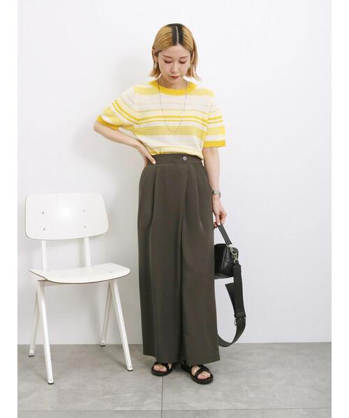 Samansa Mos2 blue（サマンサモスモスブルー）の「マルチボーダーニットプルオーバー（ニット/セーター・レディース・ミント/イエロー/ブラック・F）」の13枚目の写真