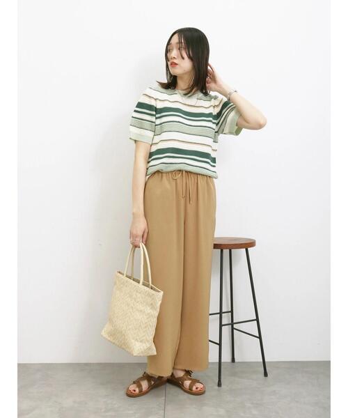 Samansa Mos2 blue（サマンサモスモスブルー）の「マルチボーダーニットプルオーバー（ニット/セーター・レディース・ミント/イエロー/ブラック・F）」の18枚目の写真