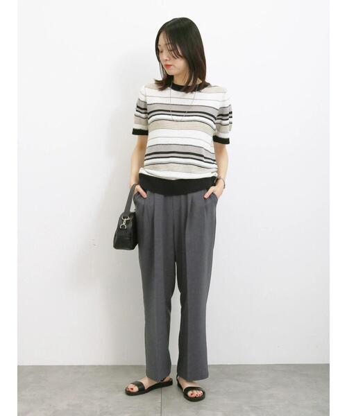 Samansa Mos2 blue（サマンサモスモスブルー）の「マルチボーダーニットプルオーバー（ニット/セーター・レディース・ミント/イエロー/ブラック・F）」の22枚目の写真