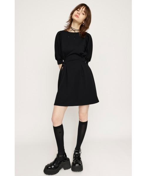 SLY（スライ）の「WAIST TUCK BELT OP ウエスト タック ベルト ワンピース 春服 夏服 半袖（ワンピース・レディース・ブラック/カーキ・1/2）」の4枚目の写真