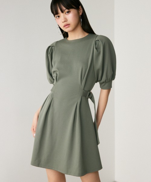 SLY（スライ）の「WAIST TUCK BELT OP ウエスト タック ベルト ワンピース 春服 夏服 半袖（ワンピース・レディース・ブラック/カーキ・1/2）」の21枚目の写真