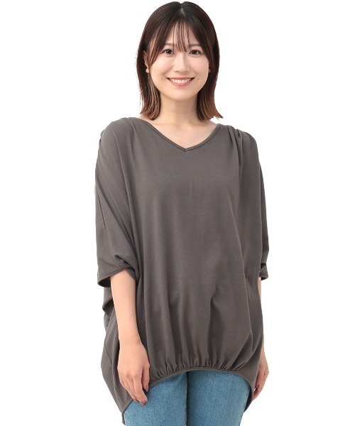 チチカカ（チチカカ）の「クロスミックス刺繍ドルマンチュニック（Tシャツ/カットソー・レディース・イエロー/オレンジ/カーキ/チャコールグレー・FREE）」の12枚目の写真