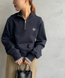 [FRED PERRY/フレッドペリー] ワンポイントロゴ刺繍 ハーフジップスウェット