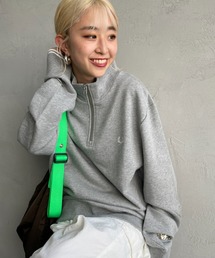 [FRED PERRY/フレッドペリー] ワンポイントロゴ刺繍 ハーフジップスウェット