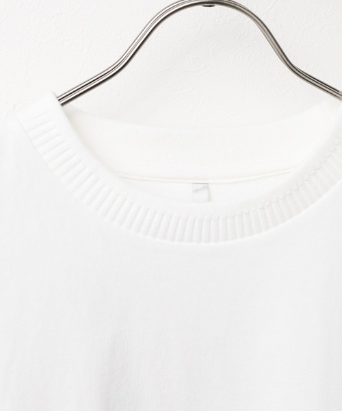 ARCHIVER（アーカイバ）の「【69】ジャガードリブ　ショートスリーブTシャツ（Tシャツ/カットソー・レディース・ホワイト系1/ホワイト系2/ブラック・MEDIUM/LARGE）」の7枚目の写真
