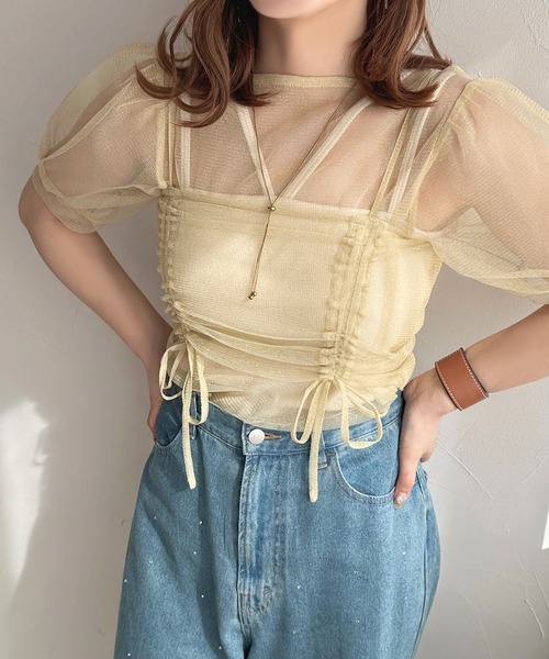 apres jour（アプレジュール）の「チュールビスチェセット【ZOZOTOWN限定アイテム】（ベスト・レディース・アイボリー/ピンク/グレー/ネイビー・X-LARGE/フリー）」の2枚目の写真