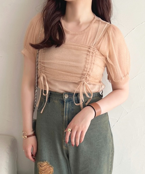 apres jour（アプレジュール）の「チュールビスチェセット【ZOZOTOWN限定アイテム】（ベスト・レディース・アイボリー/ピンク/グレー/ネイビー・X-LARGE/フリー）」の9枚目の写真