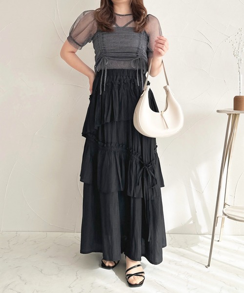 apres jour（アプレジュール）の「チュールビスチェセット【ZOZOTOWN限定アイテム】（ベスト・レディース・アイボリー/ピンク/グレー/ネイビー・X-LARGE/フリー）」の13枚目の写真