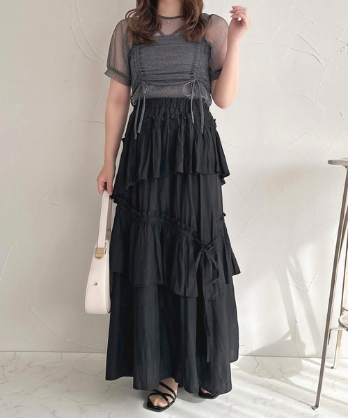 apres jour（アプレジュール）の「チュールビスチェセット【ZOZOTOWN限定アイテム】（ベスト・レディース・アイボリー/ピンク/グレー/ネイビー・X-LARGE/フリー）」の14枚目の写真