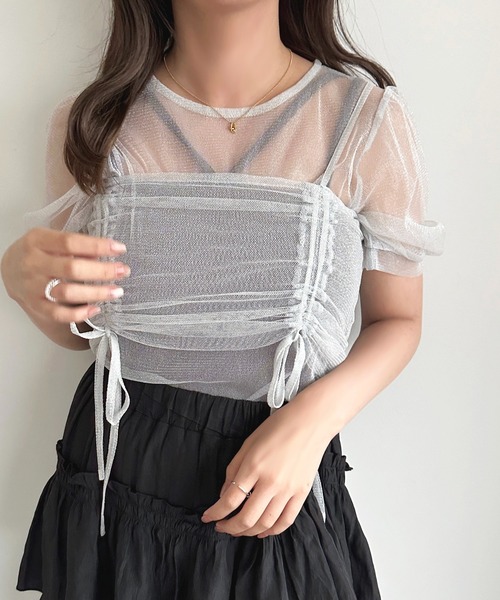 apres jour（アプレジュール）の「チュールビスチェセット【ZOZOTOWN限定アイテム】（ベスト・レディース・アイボリー/ピンク/グレー/ネイビー・X-LARGE/フリー）」の5枚目の写真