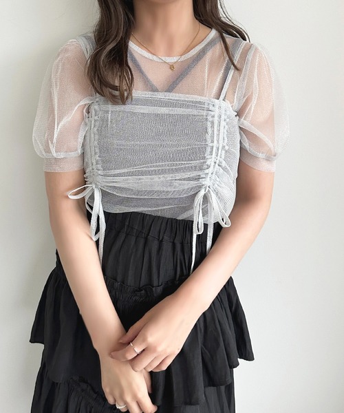 apres jour（アプレジュール）の「チュールビスチェセット【ZOZOTOWN限定アイテム】（ベスト・レディース・アイボリー/ピンク/グレー/ネイビー・X-LARGE/フリー）」の6枚目の写真