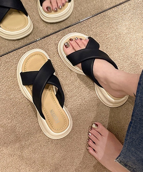 Miniministore(ミニミニストア)の「厚底サンダル レディース スリッパ(サンダル・レディース・シルバー/ブラック/アイボリー・23.0cm/25.0cm/24.5cm/24.0cm/22.5cm/23.5cm)」の6枚目の写真