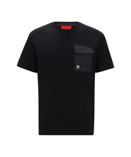 HUGO（ヒューゴ）の「アニマルプリントディテール インターロックコットン Tシャツ（Tシャツ/カットソー・メンズ・ブラック・XL/M/L/S/XXL/XS）」の5枚目の写真