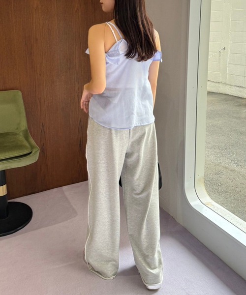 one after another NICE CLAUP(ワンアフターアナザーナイスクラップ)の「ラメ入りスウェットパンツ【カットオフ可能】(スウェットパンツ・レディース・オフホワイト/杢グレー/ブラック・FREE)」の12枚目の写真