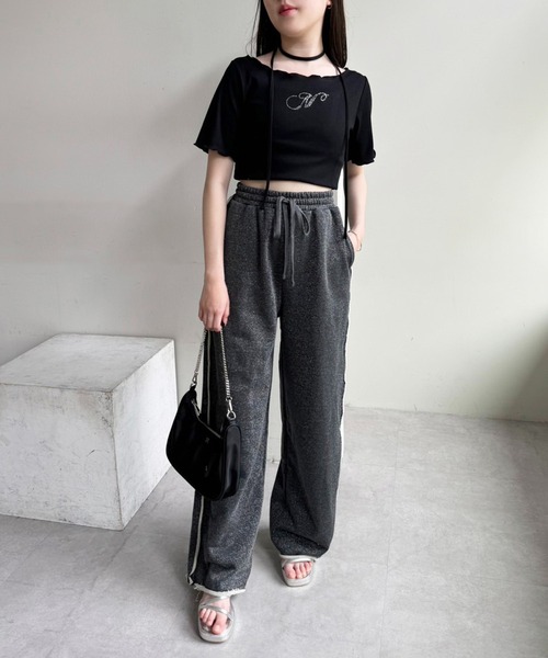 セール】ラメ入りスウェットパンツ【カットオフ可能】（スウェット