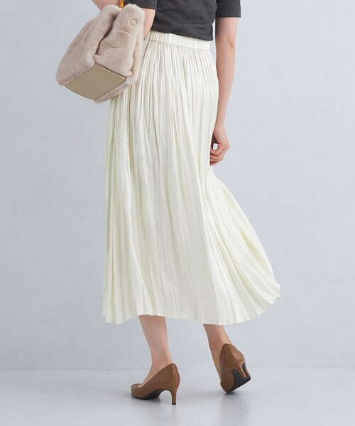 DECEMBER MAY プリーツスカート ブラック/ホワイト/グリーン