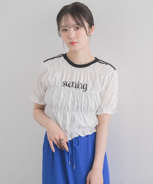 RETRO GIRL（レトロガール）の「ラインシャーリングTEE（Tシャツ/カットソー・レディース・ブラック/ブルー/オフホワイト・FREE）」の8枚目の写真