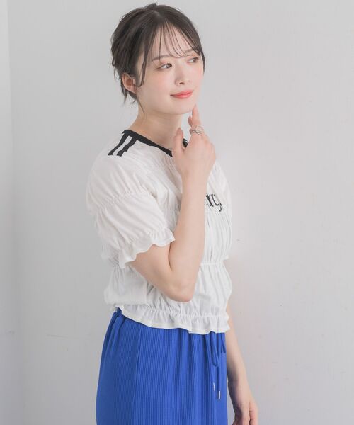 RETRO GIRL（レトロガール）の「ラインシャーリングTEE（Tシャツ/カットソー・レディース・ブラック/ブルー/オフホワイト・FREE）」の9枚目の写真