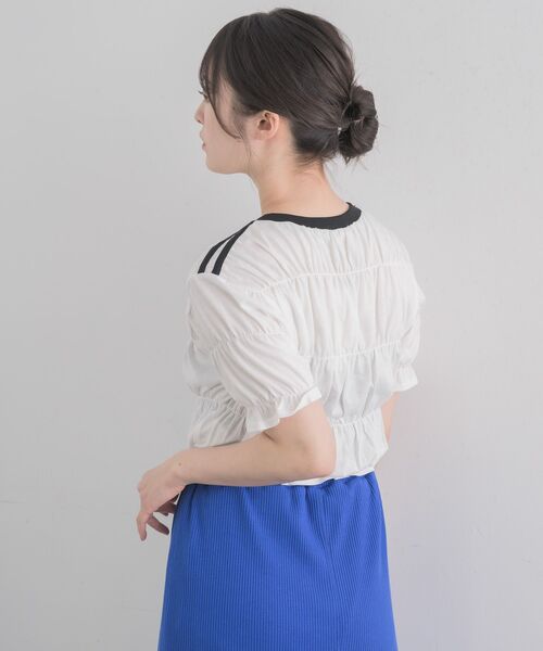 RETRO GIRL（レトロガール）の「ラインシャーリングTEE（Tシャツ/カットソー・レディース・ブラック/ブルー/オフホワイト・FREE）」の11枚目の写真