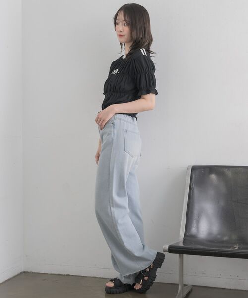 RETRO GIRL（レトロガール）の「ラインシャーリングTEE（Tシャツ/カットソー・レディース・ブラック/ブルー/オフホワイト・FREE）」の14枚目の写真