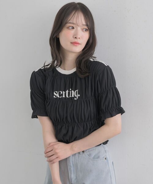 RETRO GIRL（レトロガール）の「ラインシャーリングTEE（Tシャツ/カットソー・レディース・ブラック/ブルー/オフホワイト・FREE）」の16枚目の写真