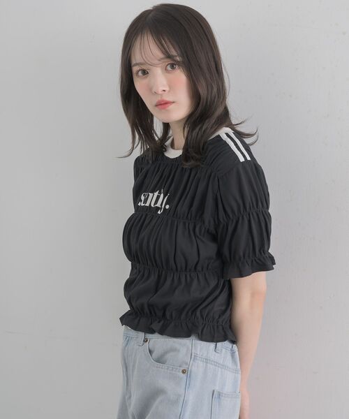 RETRO GIRL（レトロガール）の「ラインシャーリングTEE（Tシャツ/カットソー・レディース・ブラック/ブルー/オフホワイト・FREE）」の18枚目の写真