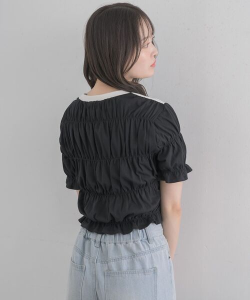 RETRO GIRL（レトロガール）の「ラインシャーリングTEE（Tシャツ/カットソー・レディース・ブラック/ブルー/オフホワイト・FREE）」の19枚目の写真