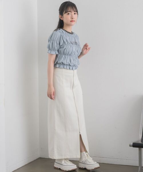 RETRO GIRL（レトロガール）の「ラインシャーリングTEE（Tシャツ/カットソー・レディース・ブラック/ブルー/オフホワイト・FREE）」の21枚目の写真