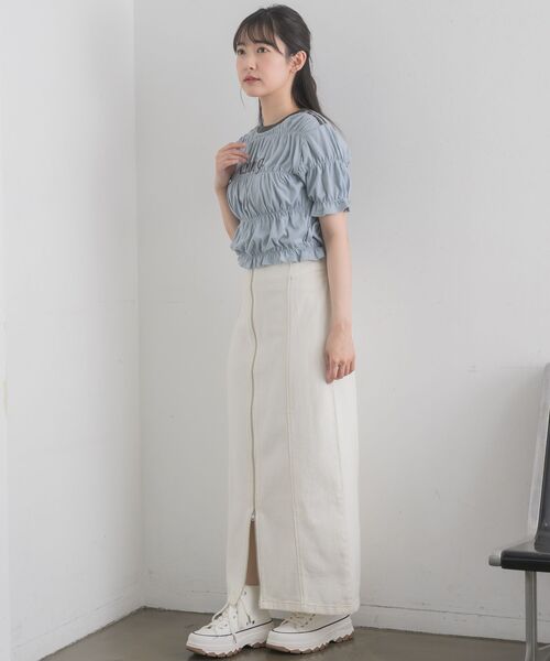 RETRO GIRL（レトロガール）の「ラインシャーリングTEE（Tシャツ/カットソー・レディース・ブラック/ブルー/オフホワイト・FREE）」の22枚目の写真