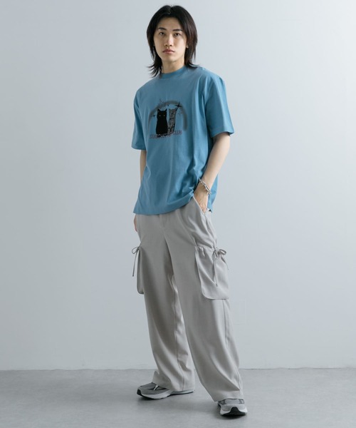 SENSE OF PLACE by URBAN RESEARCH（センスオブプレイスバイアーバンリサーチ）の「キャットグラフィックプリントTシャツ A（Tシャツ/カットソー・メンズ・ホワイト/ライトブルー/ブラック・LARGE/MEDIUM）」の11枚目の写真