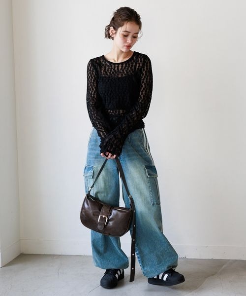 PBLIM（ページボーイリム）の「PBLIM/レーストップス（Tシャツ/カットソー・レディース・ブラック/オフホワイト・FREE）」の12枚目の写真