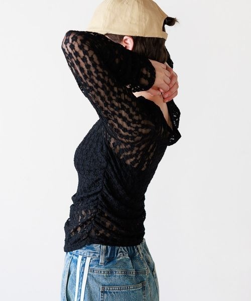 PBLIM（ページボーイリム）の「PBLIM/レーストップス（Tシャツ/カットソー・レディース・ブラック/オフホワイト・FREE）」の16枚目の写真