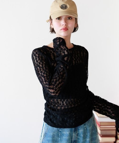 PBLIM（ページボーイリム）の「PBLIM/レーストップス（Tシャツ/カットソー・レディース・ブラック/オフホワイト・FREE）」の17枚目の写真