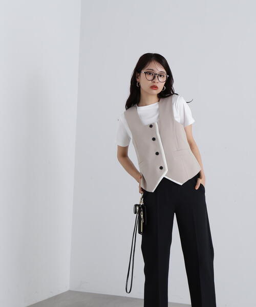 N.(N. Natural Beauty Basic)(エヌエヌナチュラルビューティーベーシック)の「◆スクエアフロントジレ(ベスト・レディース・ブラウン/ベージュ・MEDIUM)」の10枚目の写真