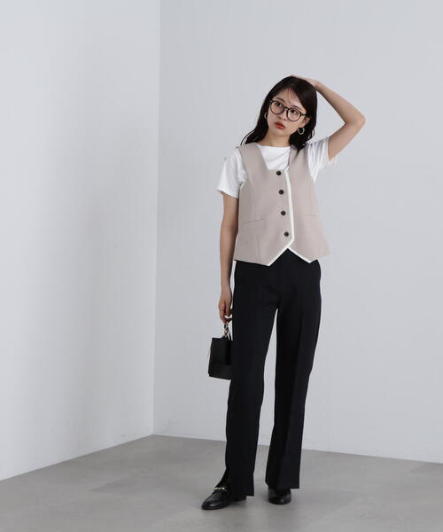 N.(N. Natural Beauty Basic)(エヌエヌナチュラルビューティーベーシック)の「◆スクエアフロントジレ(ベスト・レディース・ブラウン/ベージュ・MEDIUM)」の11枚目の写真