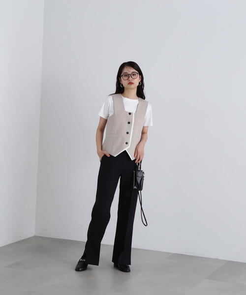 N.(N. Natural Beauty Basic)(エヌエヌナチュラルビューティーベーシック)の「◆スクエアフロントジレ(ベスト・レディース・ブラウン/ベージュ・MEDIUM)」の12枚目の写真