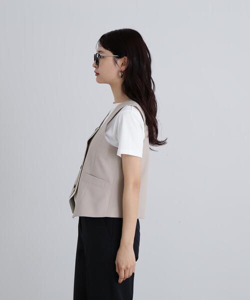 N.(N. Natural Beauty Basic)(エヌエヌナチュラルビューティーベーシック)の「◆スクエアフロントジレ(ベスト・レディース・ブラウン/ベージュ・MEDIUM)」の15枚目の写真