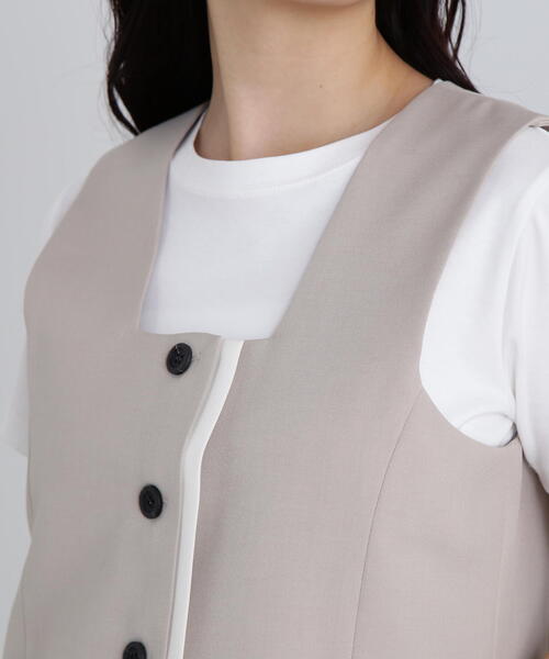 N.(N. Natural Beauty Basic)(エヌエヌナチュラルビューティーベーシック)の「◆スクエアフロントジレ(ベスト・レディース・ブラウン/ベージュ・MEDIUM)」の17枚目の写真