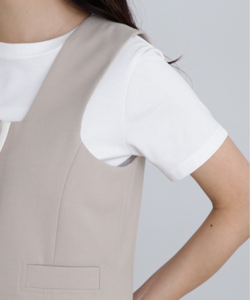N.(N. Natural Beauty Basic)(エヌエヌナチュラルビューティーベーシック)の「◆スクエアフロントジレ(ベスト・レディース・ブラウン/ベージュ・MEDIUM)」の4枚目の写真