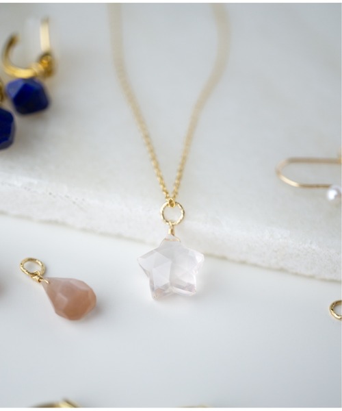 極美品★煌めきストーンネックレスチャーム SALE】K14 宝石 ミックスチャーム ネックレス ネックレス CHAN