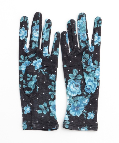 MAISON SPECIAL（メゾンスペシャル）の「Flower Dot Print Glove/フラワードットプリントグローブ【MAISON SPECIAL/メゾンスペシャル】（手袋・レディース・ブルー/イエロー・FREE）」の3枚目の写真