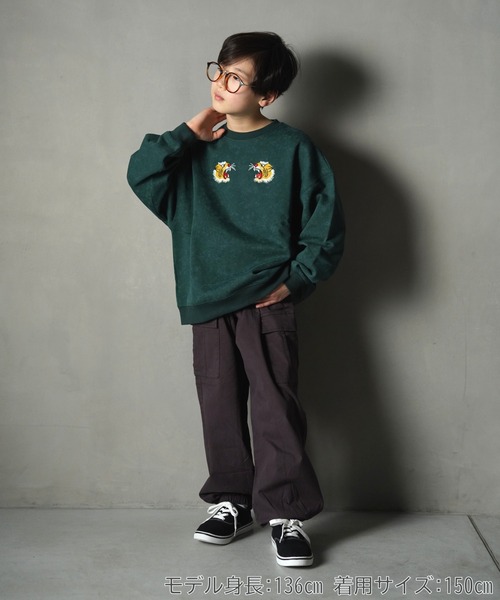 MAKE YOUR DAY（メイクユアデイ）の「カーゴポケット付きジョガーパンツ■150.160cm（カーゴパンツ・キッズ・チャコールグレー/カーキ/アイボリー・160/150）」の5枚目の写真