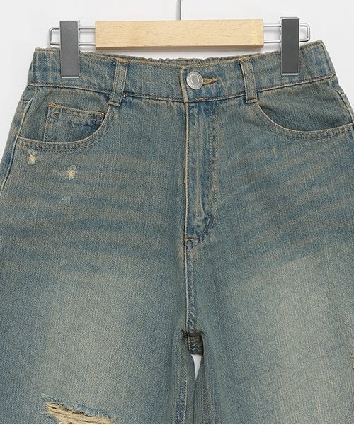 LOVETOXIC（ラブトキシック）の「【LTXC】ダメージロングパンツ（デニムパンツ・キッズ・サックスブルー/グレー/ネイビー/ブルー・L/S/M）」の6枚目の写真