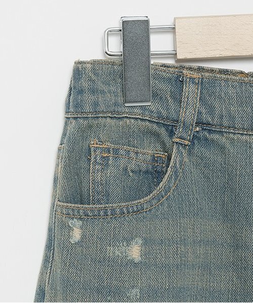 LOVETOXIC（ラブトキシック）の「【LTXC】ダメージロングパンツ（デニムパンツ・キッズ・サックスブルー/グレー/ネイビー/ブルー・L/S/M）」の9枚目の写真