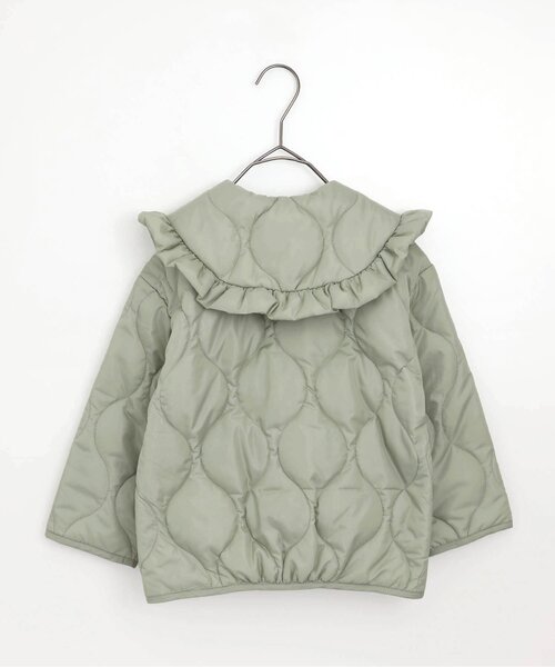 p.premier(ピードットプルミエ)の「フリルトリムカラーキルティングアウター(ダウンジャケット/コート・キッズ・ミント/ブラック・80/90/100/110/120/130/140)」の21枚目の写真
