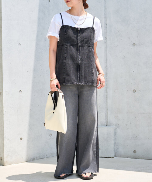 un dix cors（アンディコール）の「デニムファスナービスチェ（キャミソール・レディース・ブルー/ブラック・M/L）」の11枚目の写真