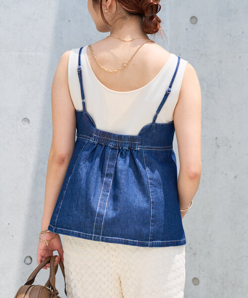 un dix cors（アンディコール）の「デニムファスナービスチェ（キャミソール・レディース・ブルー/ブラック・M/L）」の16枚目の写真