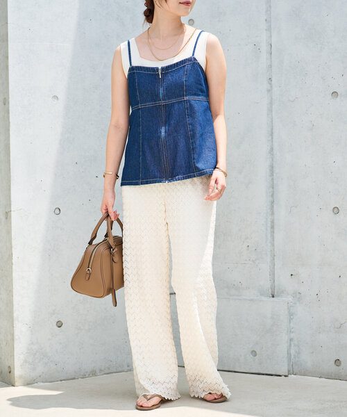 un dix cors（アンディコール）の「デニムファスナービスチェ（キャミソール・レディース・ブルー/ブラック・M/L）」の18枚目の写真